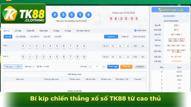 Bí kíp chiến thắng xổ số TK88 từ cao thủ